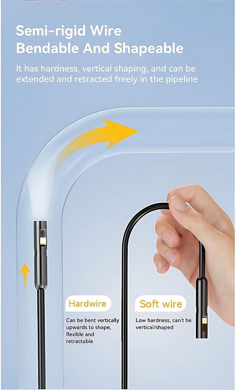 KEEMIKA 1920P HD 16.4FT Dual-Lens Endoscope with Light, Borescope Camera with 9 Adjustable LED Lights, Semi-Rigid Snake USB Type C for iPhone, Android and iOS Smartphones, iPad, Samsung. - Image 5